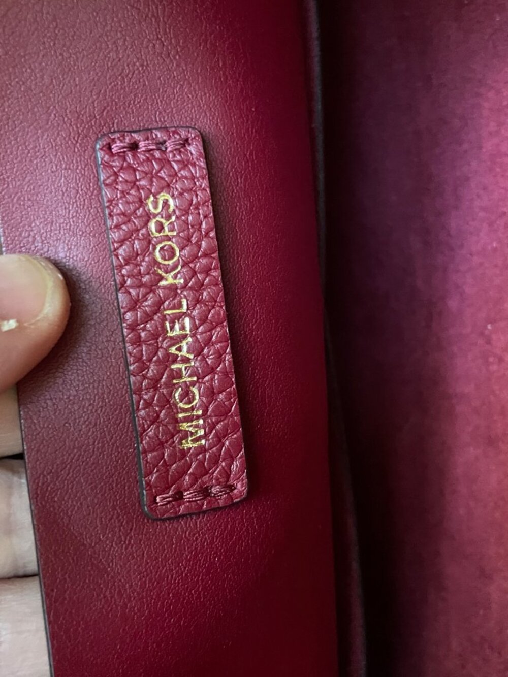 Michael Kors Oxblood Leather Junie Messenger Crossbody Slouchy Bag - Picture 8 of 10